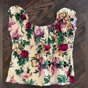Pinup Couture floral peasant top 2X EUC